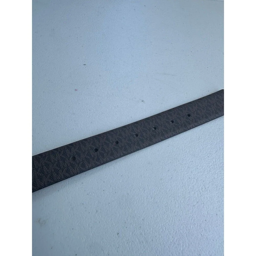 NWT Michael Kors Brown Signature Logo Leather Twist Reversible Leather Belt 2X